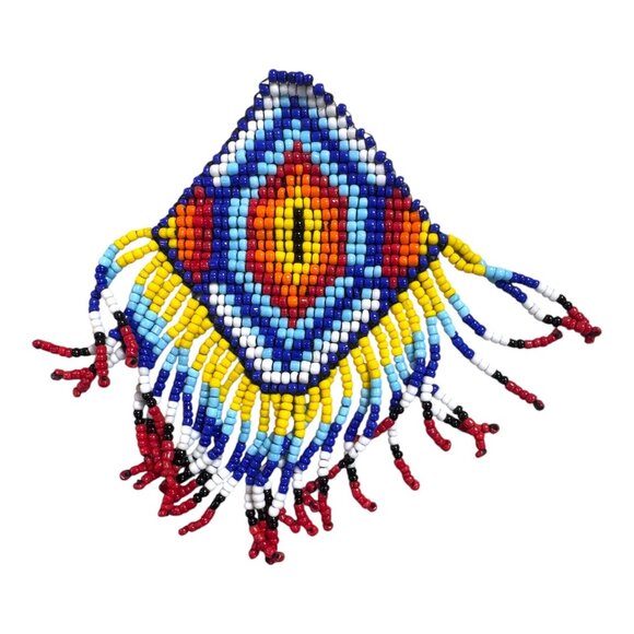 Vintage Navajo Handwoven Beaded Butterfly Pendant Handmade Lot Bracelet Set - Picture 2 of 11